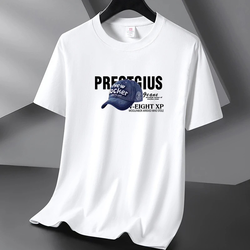 2024夏季纯棉新款男士圆领T恤吸汗透气短袖百搭宽松大码打底衫