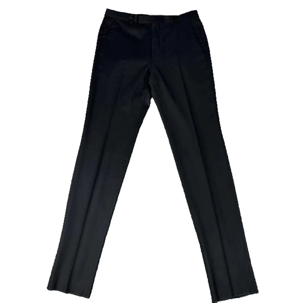 未使用 ZEGNA 杰尼亚 休闲商务百搭直筒版型纯羊毛西裤黑色男士