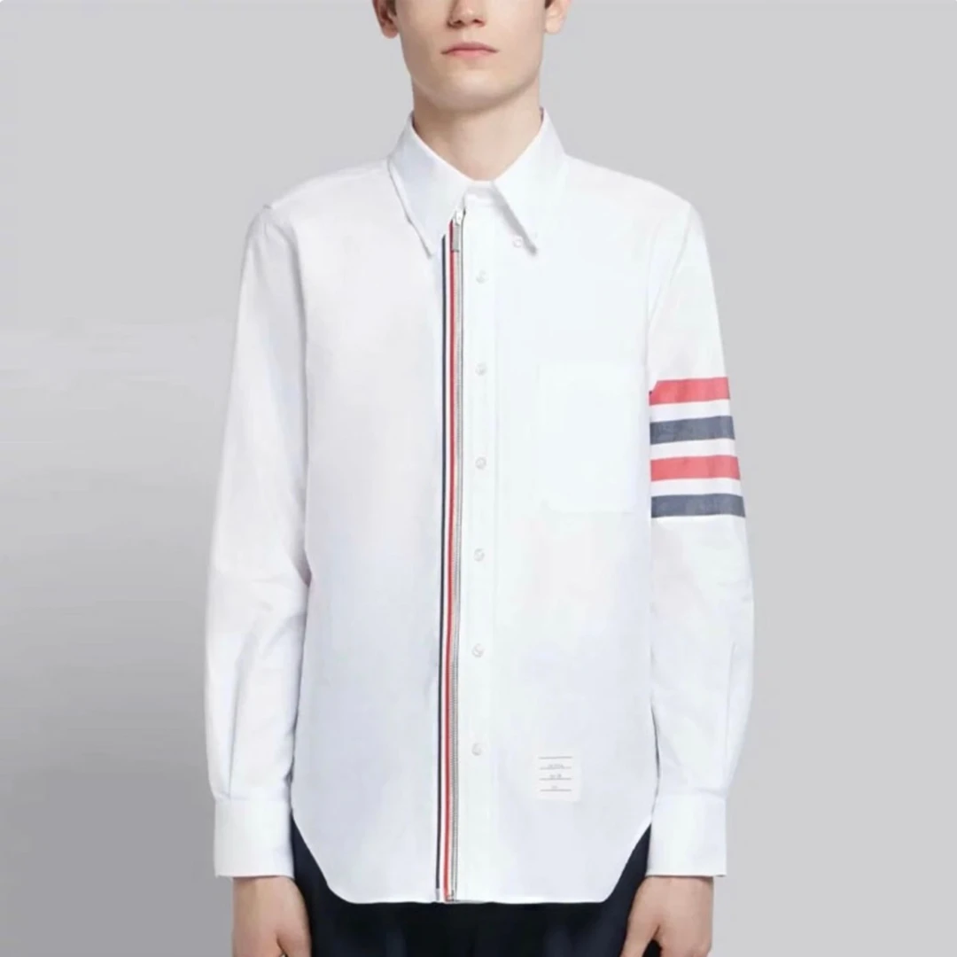 全新未使用 THOMBROWNE 汤姆布朗牛津纺衬衫秋季白色衬衣长袖男士