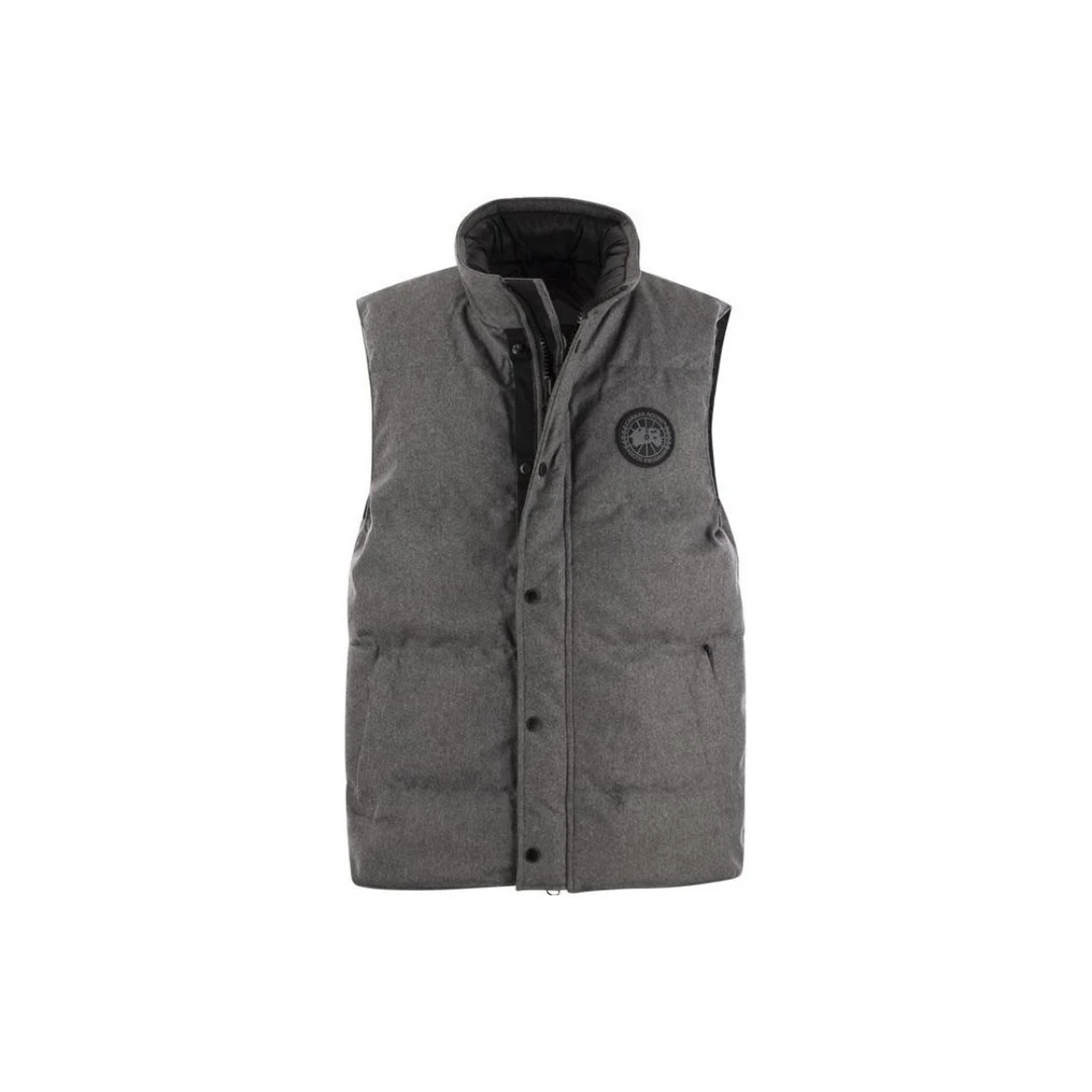未使用 CANADA GOOSE 加拿大鹅时尚百搭标立领马甲男款灰色