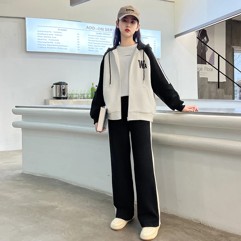 女大童春装套装2025新款儿童春秋女孩网红12中学生女童15岁两件套