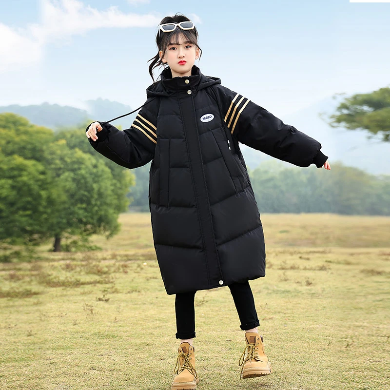 女大童棉服外套冬季2025新款儿童洋气女孩厚棉袄女童冬装长款棉衣