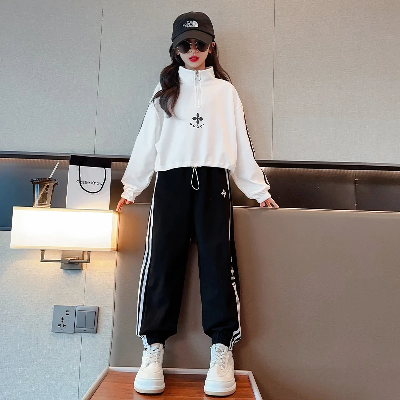 女童套装春秋儿童洋气时尚韩版炸街衣服女孩秋季街舞中大童两件套