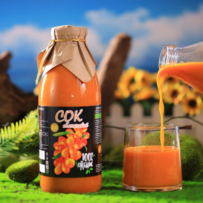 100%沙棘原浆 进口浓缩原浆无蔗糖沙棘汁饮品 750ml/瓶 发2瓶