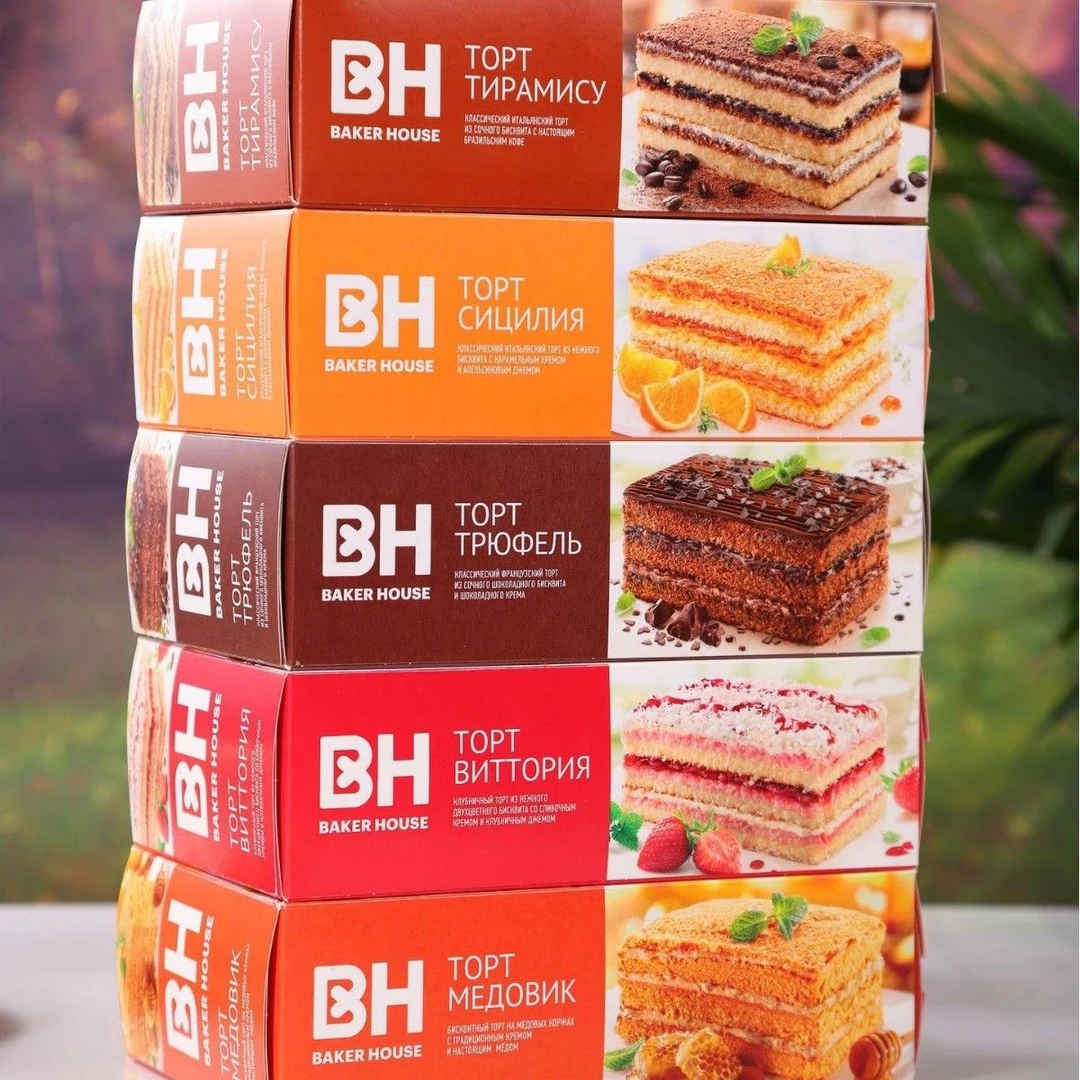 俄罗斯进口BH提拉米苏草莓松露香橙蜂蜜原味巧克力蛋糕礼盒350克