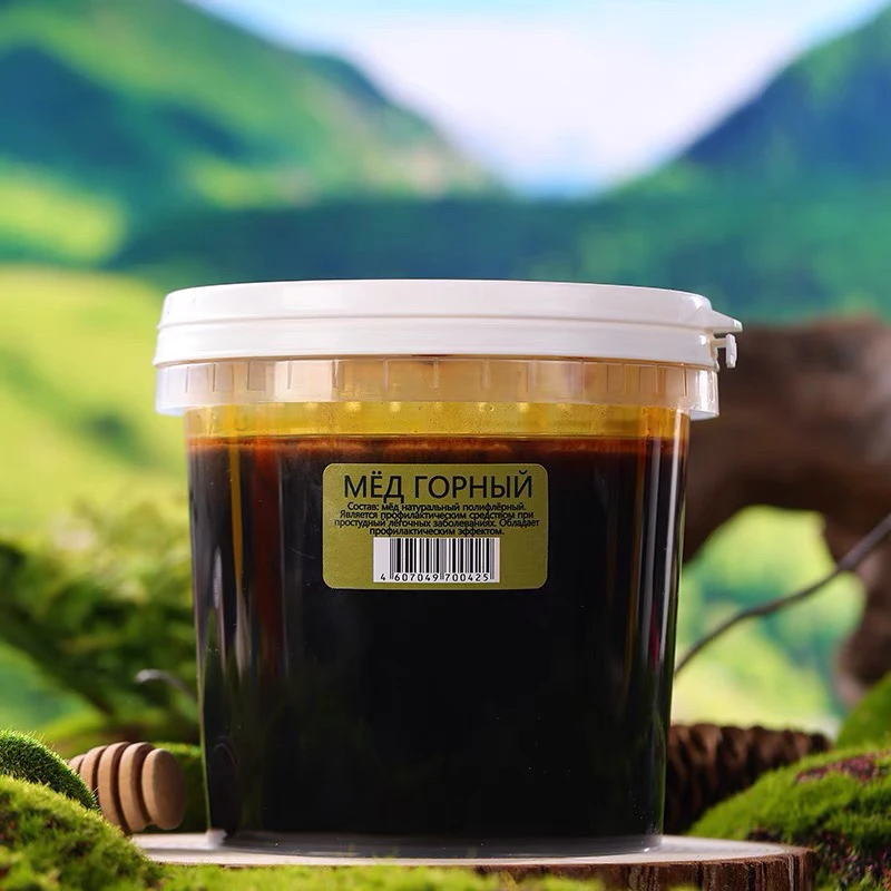 俄罗斯原装进口米团花黑蜂蜜1250克高加索蜂蜜冲饮