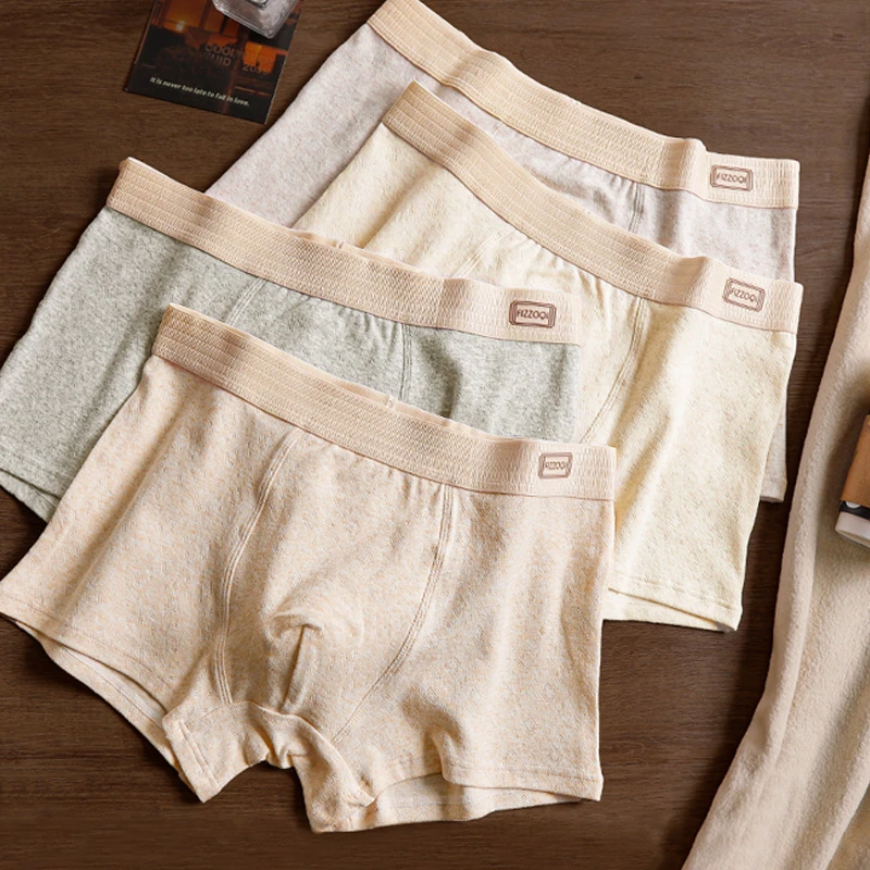 秋季新款棉质潮流时尚印花中腰亲肤舒适男士平角四角大码男生内裤