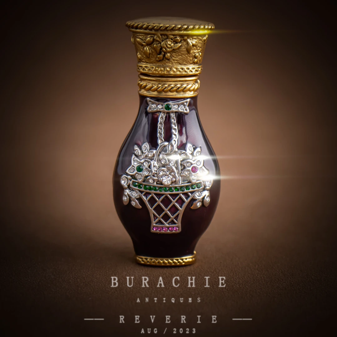 铜合金仿水晶胸针 【1939】 19世纪法 紫色小宝瓶重工轻奢