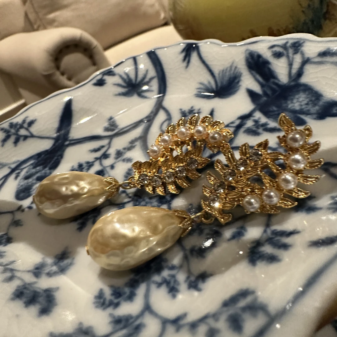 铜合金仿珍珠耳饰 耳钉【7199】