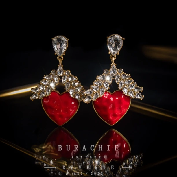 铜合金仿水晶耳饰 【 9461】周年珍藏英｜经典原标克拉款CrownFrett