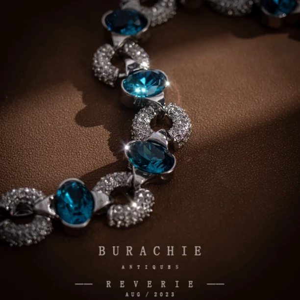 铜合金仿水晶手链 手链【7287】 巴黎之行施华洛蓝4.03 克拉款