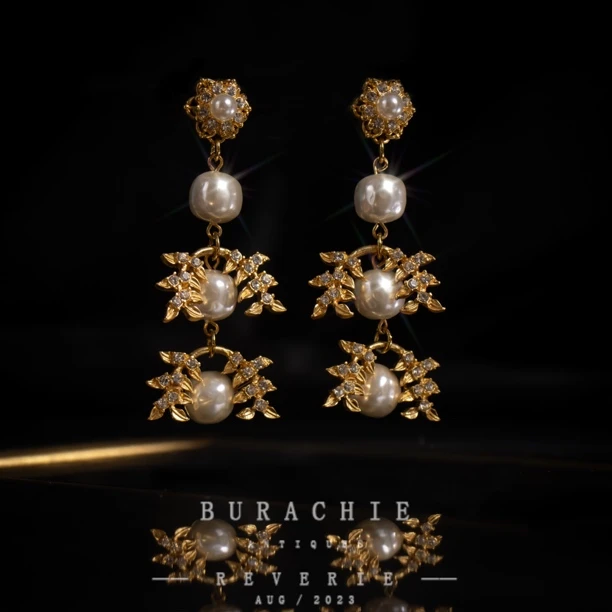 铜合金仿珍珠耳饰 【8318】安娜奶奶与时间抗衡珍宝/耳钉/