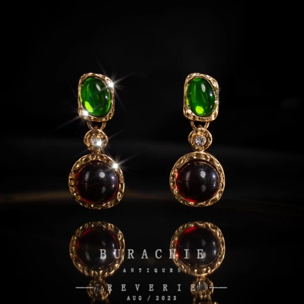 铜合金仿水晶耳饰  【4976】法|珍藏海盗爷手工琉璃