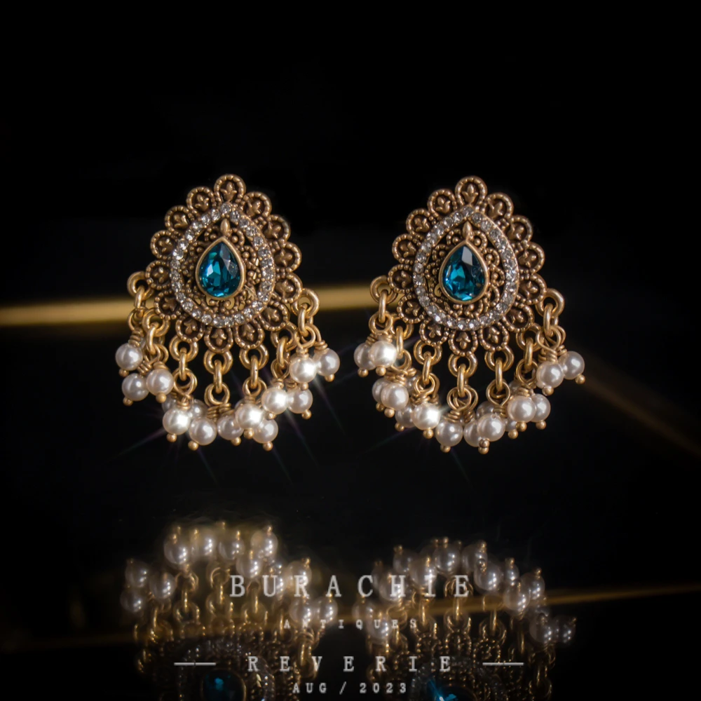 铜合金仿水晶耳饰 【9680】周年珍藏英｜经典原标克拉款CrownFrett