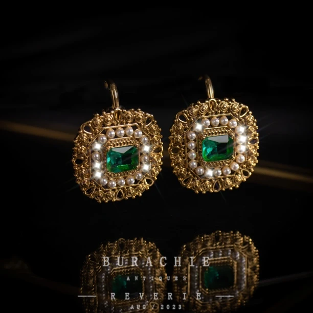 铜合金仿水晶耳饰 【7984】法 致敬_经典香奶奶海 盗爷红色琉璃