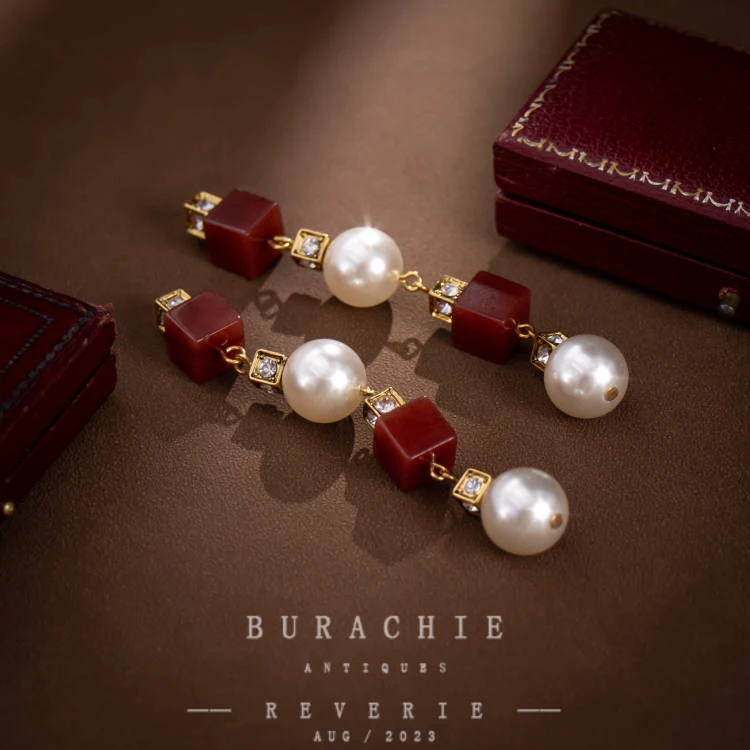 铜合金仿珍珠耳饰 【5866】铜合金耳饰  收藏级佳作奈梅耳钉