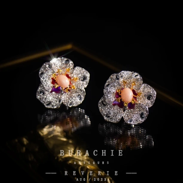 铜合金耳饰  【1898】周年珍藏英｜经典原标克拉款CrownFrett