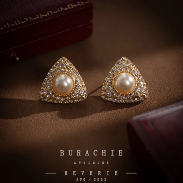 铜合金仿珍珠耳饰 【7267】巴黎之行小众手工复古风格首饰太精致