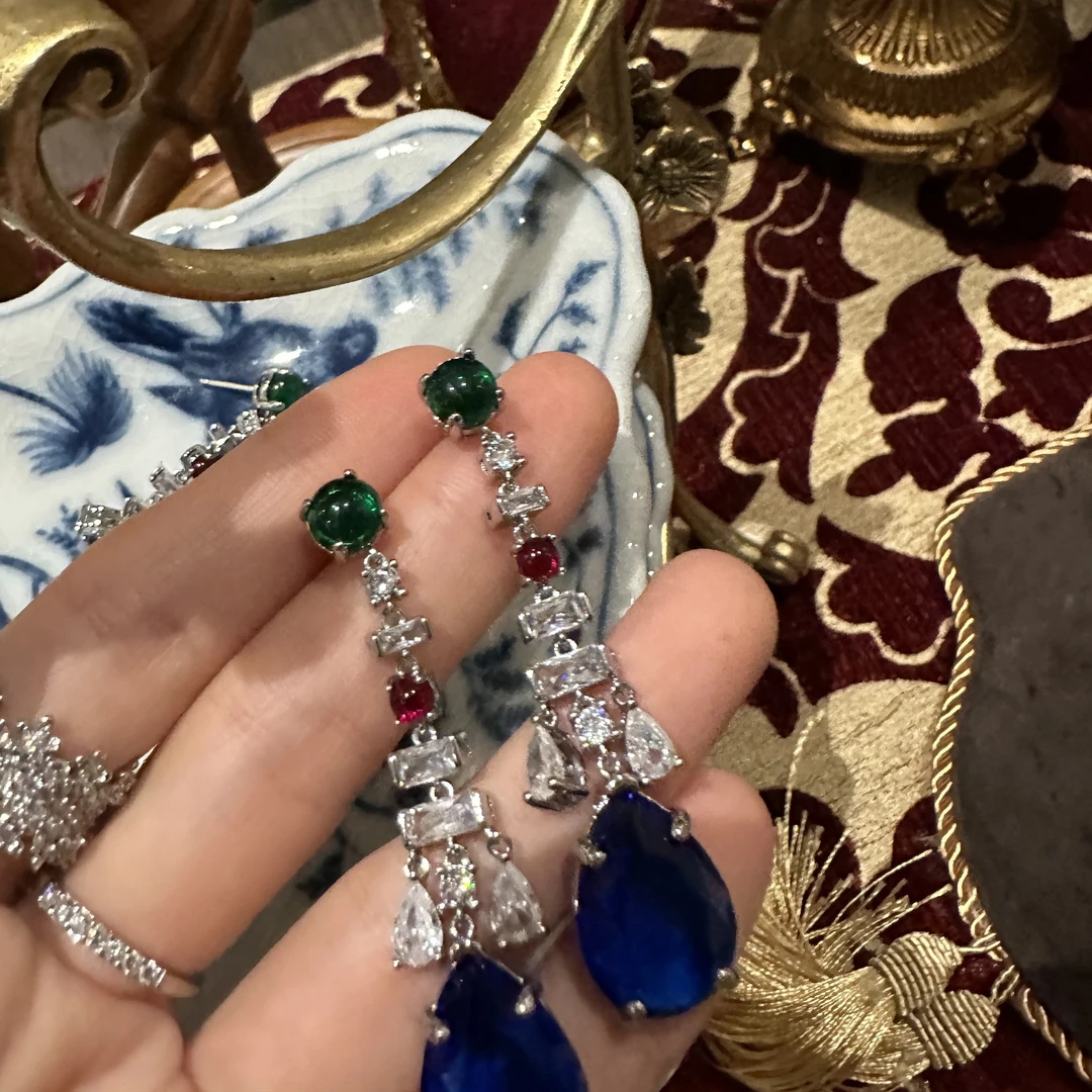 铜合金仿水晶耳饰 难于 大美 店主珍藏Mousitem芬蘭多寶 2524