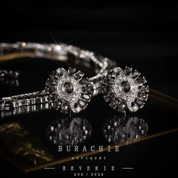 铜合金仿水晶耳饰 【3775】店主珍藏1950s 巴黎风格致敬香奶奶