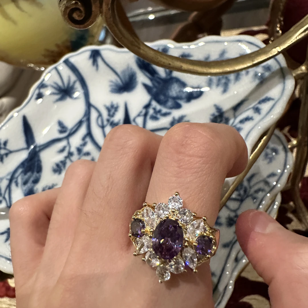 铜合金仿水晶戒指 【5492】意｜精品店 高级即视感闪烁