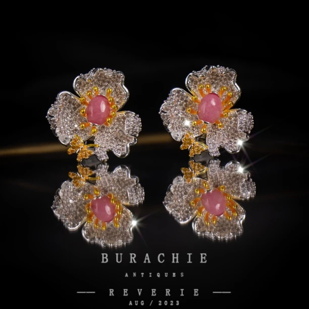 铜合金仿水晶耳饰 ｜【3179】经典原标克拉款CrownFrett工匠流光