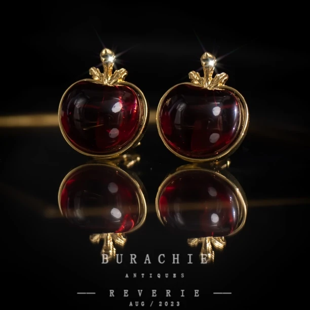 铜合金仿水晶耳饰 【9000】耳饰伦敦｜ 珍藏果冻苹果