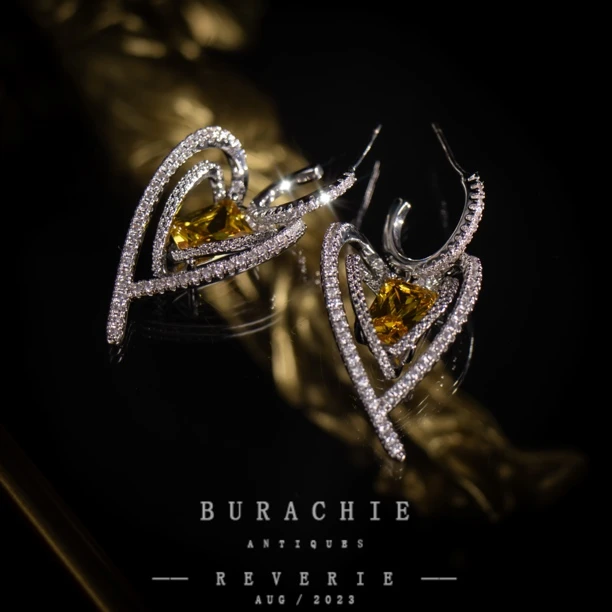 铜合金仿水晶耳饰 【9924】周年珍藏英｜经典原标克拉款CrownFrett