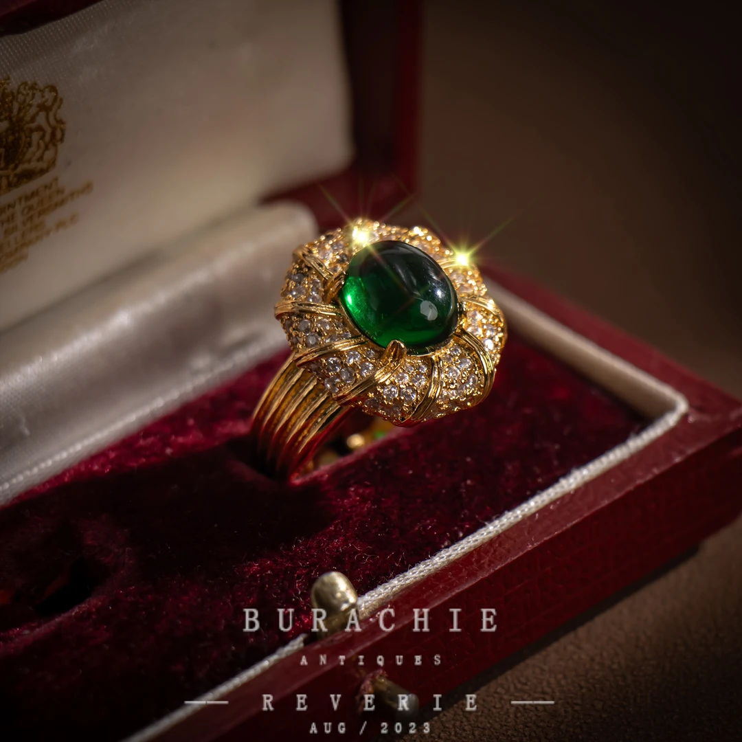 铜合金仿水晶戒指 【6126】罕见英货奢品精品店百年经典 绿泊气质