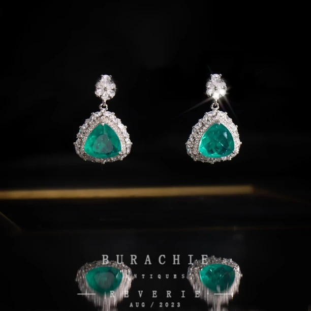 铜合金仿水晶耳饰 英【3834】｜经典原标克拉款CrownFrett工匠流光