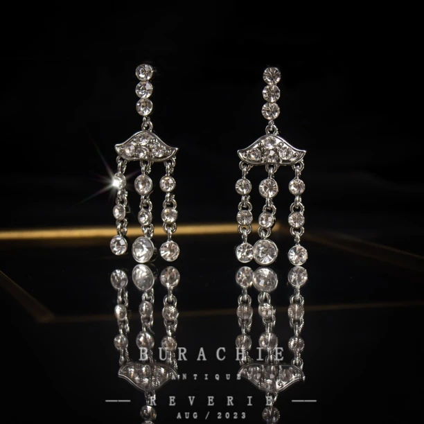 铜合金仿水晶耳饰 铜合金耳饰 汪洋彗星玫瑰古风【6861】