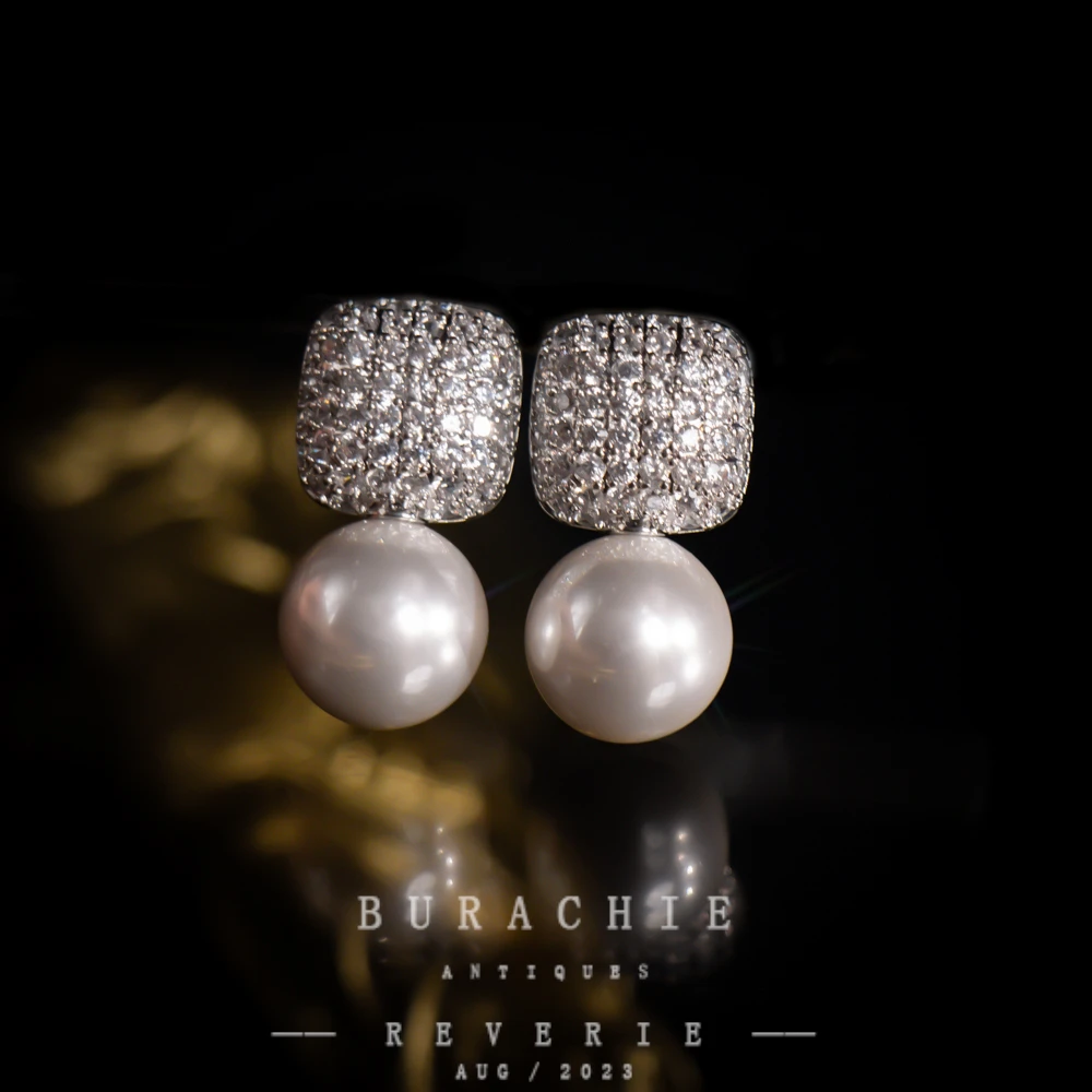 铜合金仿珍珠耳饰 【1526】超级绝美宝贝 白朵丽耳钉