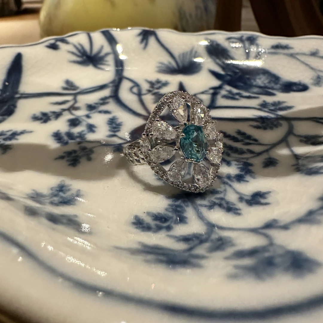 铜合金仿水晶戒指 英【6041】｜经典原标克拉款CrownFrett工匠流光