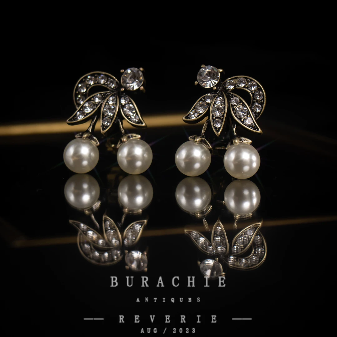 铜合金仿水晶耳饰 【1932】铜合金耳饰 收藏款Phlie中古｜艺术小樱桃