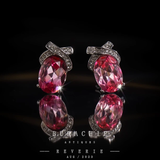 铜合金仿水晶耳饰 【1232】1950的美值得收藏耳饰时尚