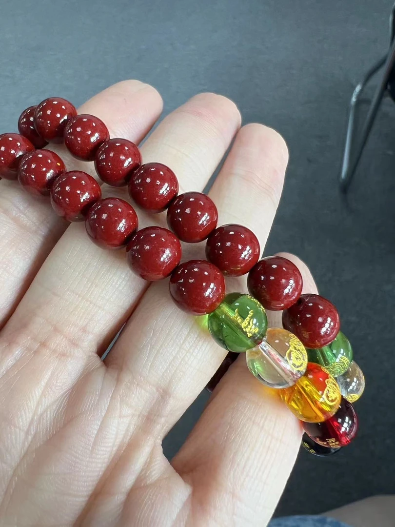 天然辰砂【新粉福利】朱砂五路财神手串含辰砂手串红色简约古典百搭