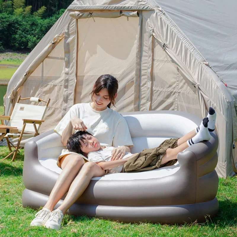 新疆充气沙发双人加厚休闲懒人小沙发床户外露营帐篷便携空气躺椅