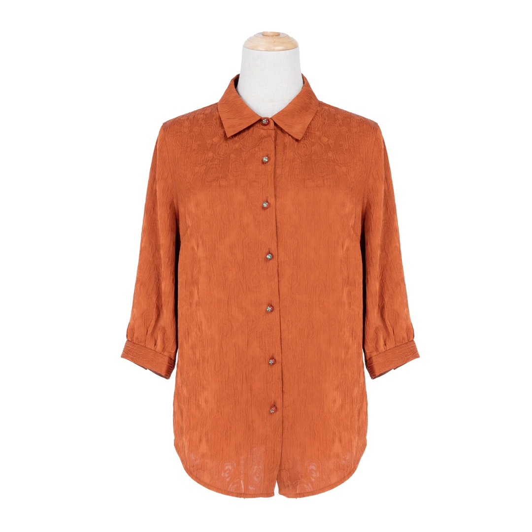 [环秀]FY1220702香云纱冠乐绉双面衬衫