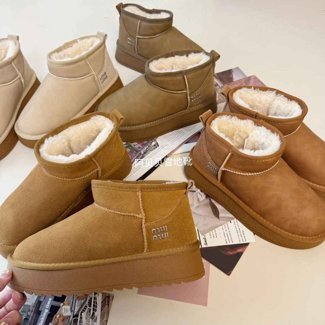 【年终回馈】5808爆款防水谬系短筒雪地靴女保暖棉靴加厚防滑百搭