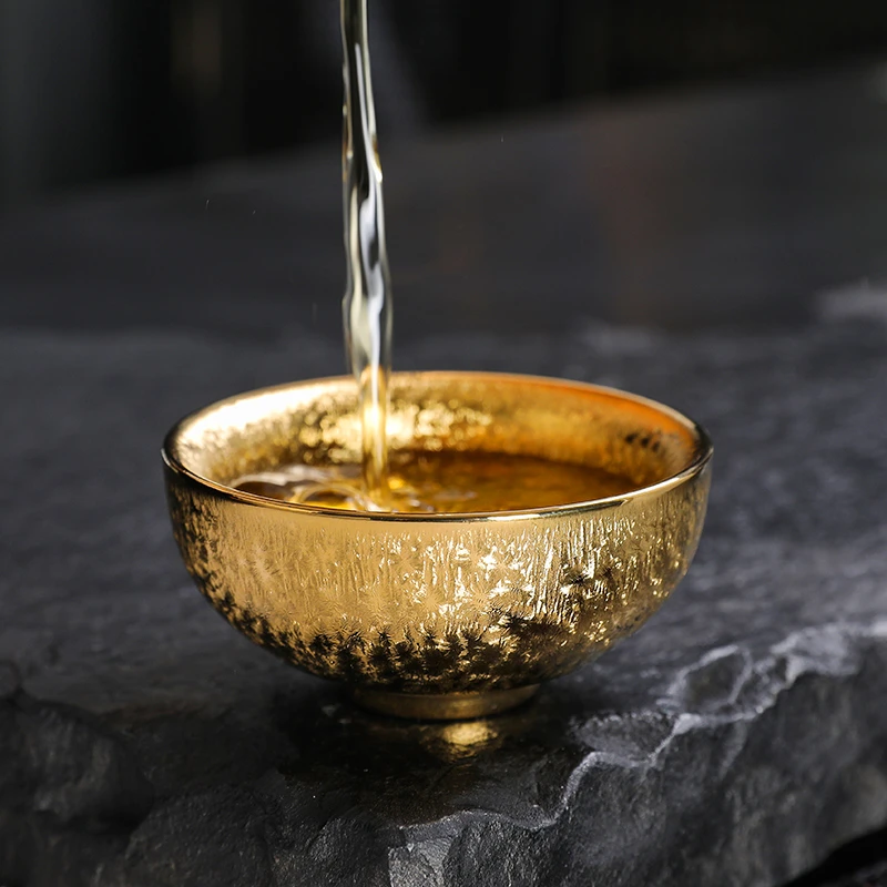 鎏金盏茶杯陶瓷家用主人杯单杯个人专用小碗杯品茗杯茶盏盏杯