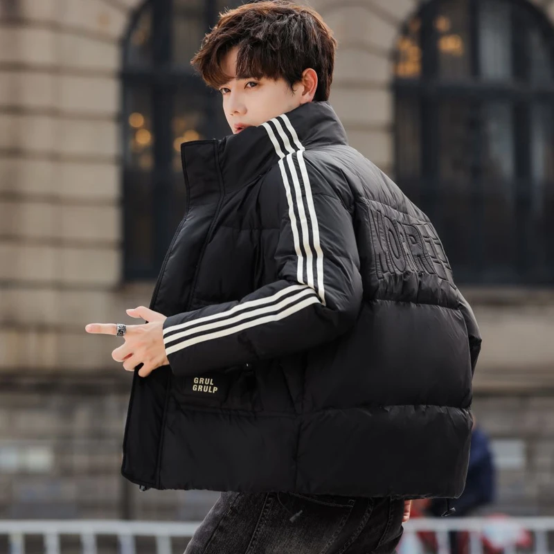 羽绒服男士潮牌休闲加厚保暖白鸭绒冬装2023新款百搭韩版时尚外套