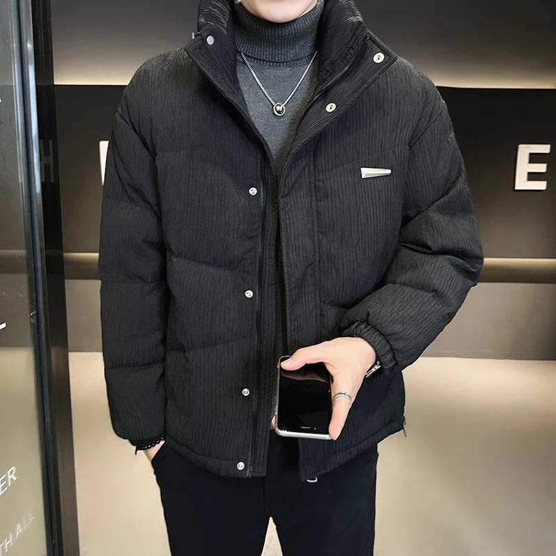 冬季男士羽绒服保暖加厚外套2023新款潮流立领面包服上衣休闲男装
