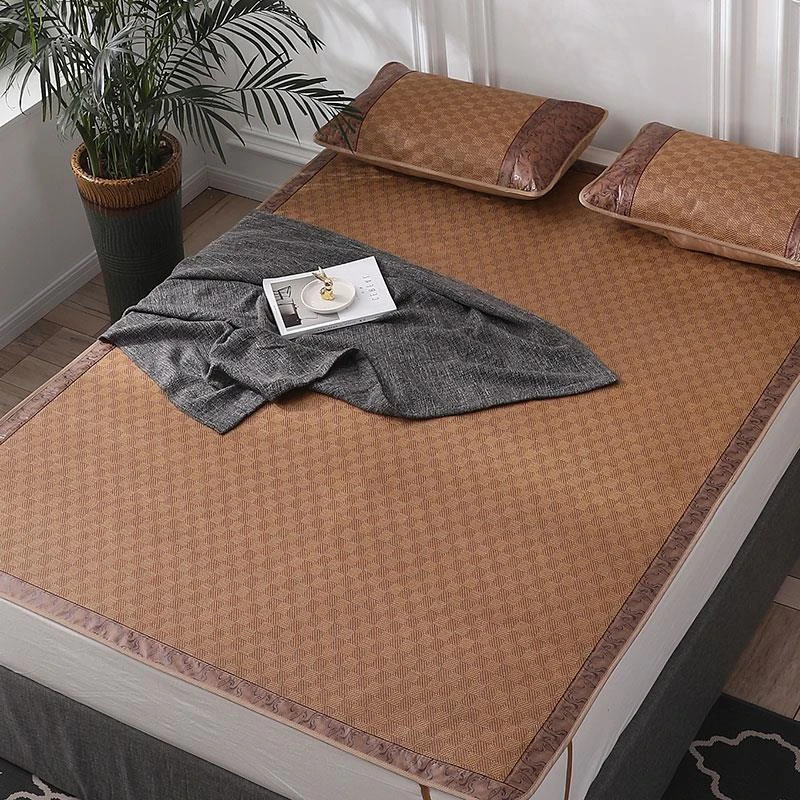 凉席折叠藤席夏季学生宿舍单人家用草席冰丝席子冬夏两用双面竹席