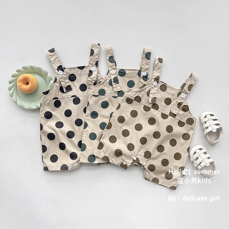 K24X38儿童女宝宝夏季薄款婴儿韩版洋气百搭波点连身衣