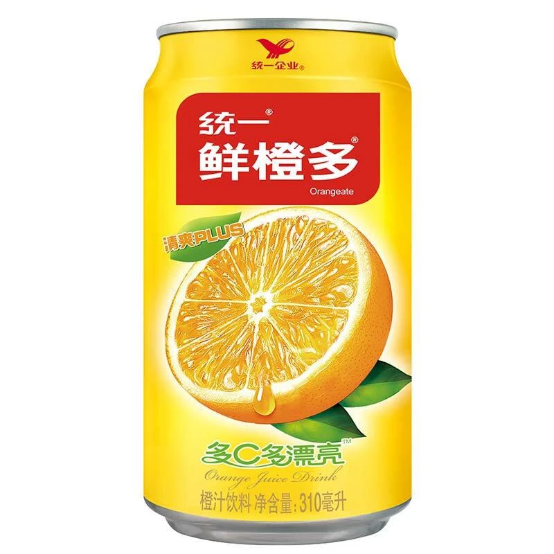 【统一鲜橙多】橙汁310ML*6/12罐整箱装富含维生素C果汁饮料k