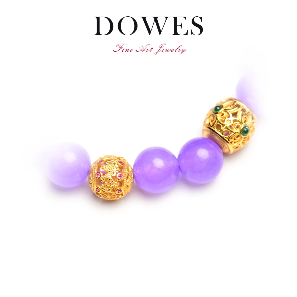 DOWES 925银合成锆石手链 紫手串时尚百搭古风手工手链