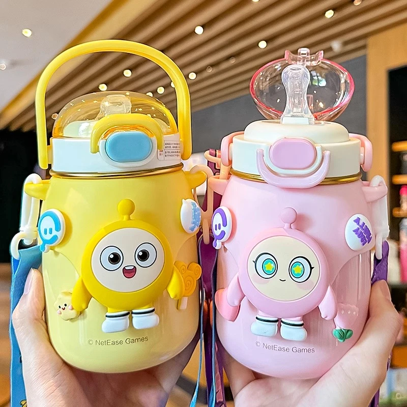 蛋仔派对儿童保温杯可爱男孩上学专用吸管杯子幼儿园女童便携水杯