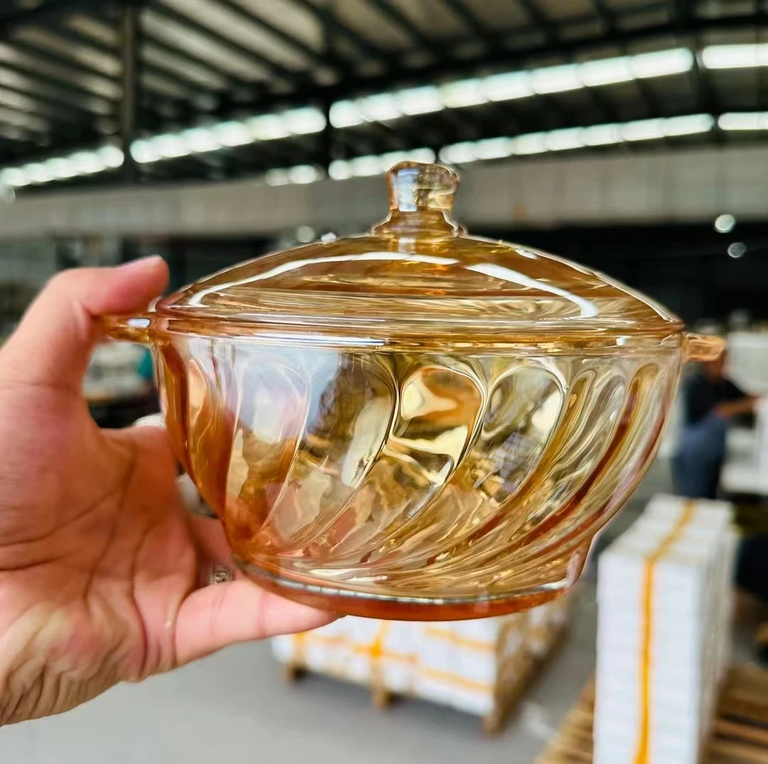 1000ML高鹏硅琥珀色螺纹碗大碗欧式泡面碗