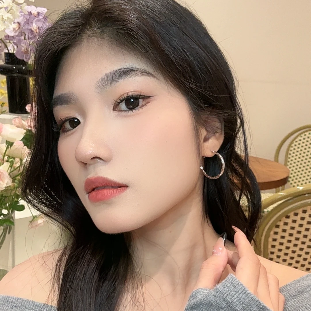 铜合金耳饰  碎银子圆圈耳圈女夏高级感耳环小众设计气质耳扣耳饰