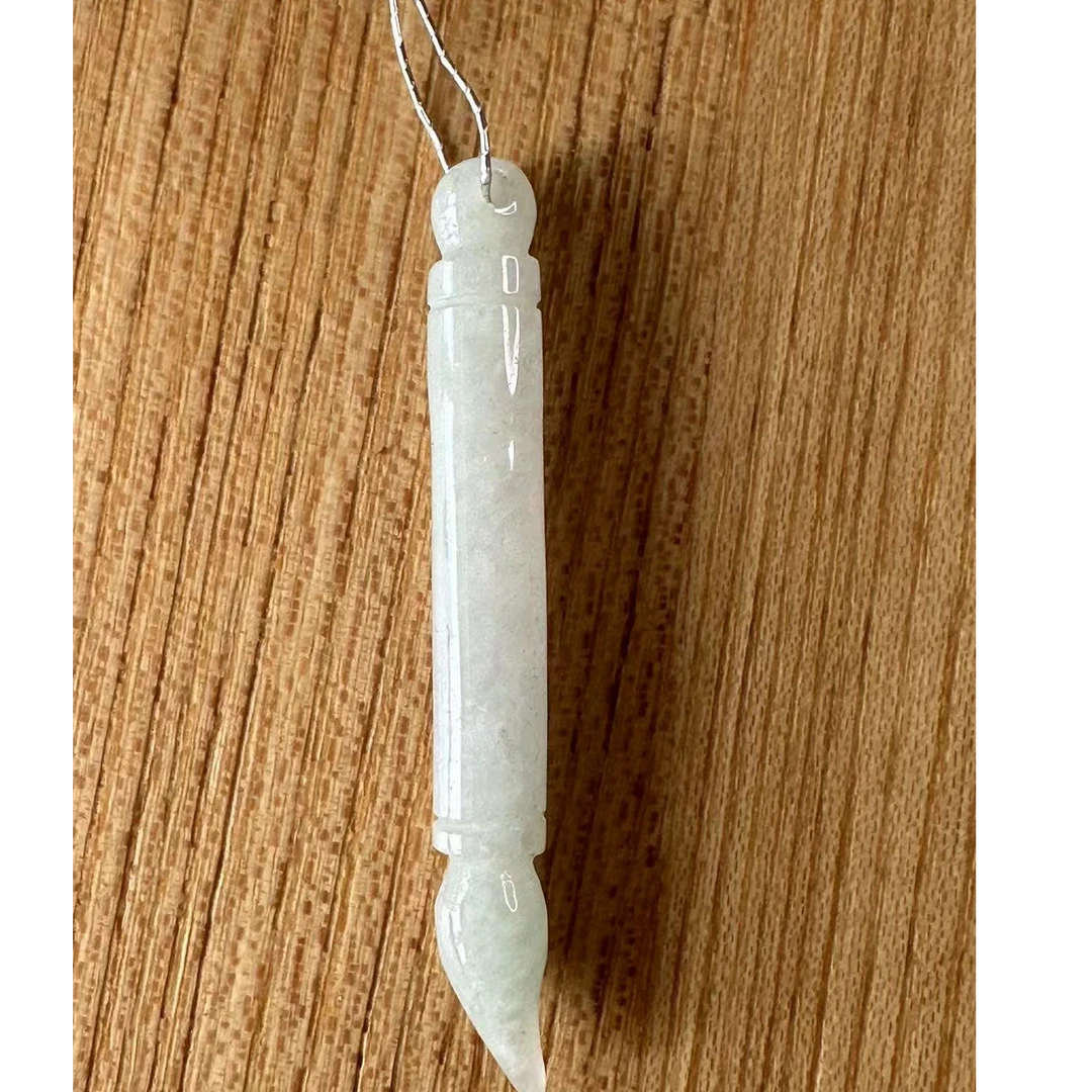 天然缅甸A货翡翠玉吊坠毛笔 多样性发其一件